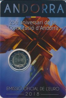 Andorra 2 Euro - 2018 Verfassung in CoinCard*