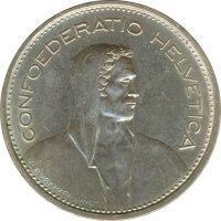 Schweiz 5 Franken 1966 B Hirtenbüste Silber*