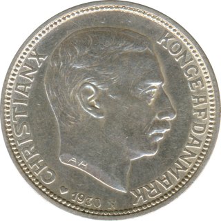 Dnemark 2 Kroner 1930 Geburtstag von Christian X. Silber*
