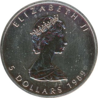 Kanada 1989 - Maple Leaf 1 Oz Silber*