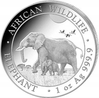 Somalia Republik 2022 - Elefant 1 Oz Silber*