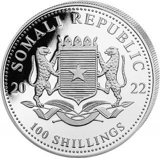 Somalia Republik 2022 - Elefant 1 Oz Silber*