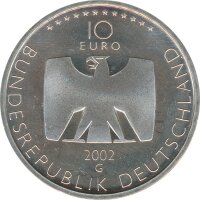 BRD 10 Euro 2002 G 50 Jahre Deutsches Fernsehen Silber*