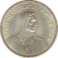 Schweiz 5 Franken 1965 B Hirtenbüste Silber*