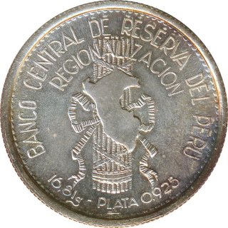 Peru 1/2 Inti 1989 Pachacutec Silber*