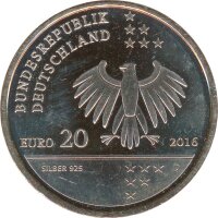 Deutschland 2016 - 20 Euro - 200. Geburtstag Ernst Litfa&szlig;*