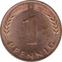 BRD 1 Pfennig 1950 D Eichenzweig J.380*
