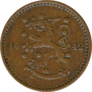 Finnland 1 Markka 1942 Wappen*