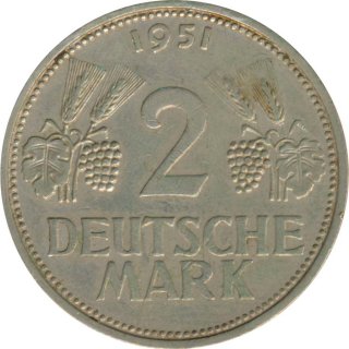 BRD 2 DM 1951 F Trauben und �hren*