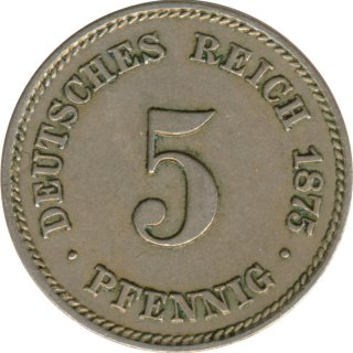 Deutsches Reich 5 Pfennig 1875 C*