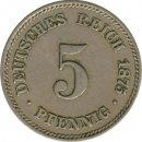 Deutsches Reich 5 Pfennig 1875 C*