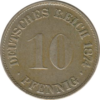 Deutsches Reich 10 Pfennig 1874 C*
