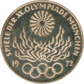 BRD 10 DM 1972 D Olympische Spiele J. 405 Silber PP*