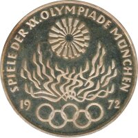 BRD 10 DM 1972 D Olympische Spiele J. 405 Silber PP*