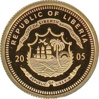 Liberia 10 Dollars 2005 PP Weihnachten Gold