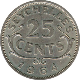 Seyschellen 25 Cents 1965 Elizabeth II*