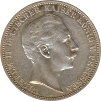 Preussen 3 Mark 1912 A Wilhelm II Silber*