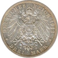 Preussen 3 Mark 1912 A Wilhelm II Silber*