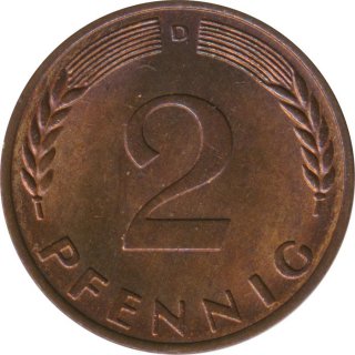 BRD 2 Pfennig 1968 D Eichenzweig J.381*