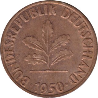 BRD 1 Pfennig 1950 G Eichenzweig J.380*