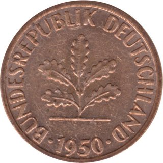 BRD 1 Pfennig 1950 J Eichenzweig J.380*