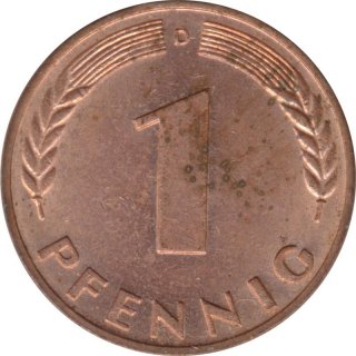 BRD 1 Pfennig 1966 D Eichenzweig J.380*