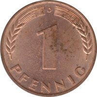 BRD 1 Pfennig 1966 D Eichenzweig J.380*