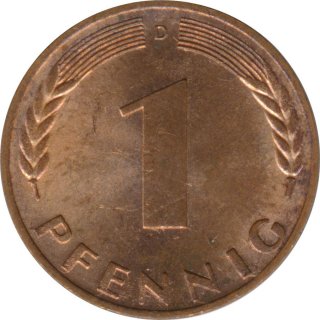 BRD 1 Pfennig 1970 D Eichenzweig J.380*