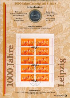 BRD 10 Euro 2015 F 1000 Jahre Leipzig im Numisblatt*