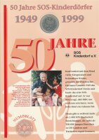 BRD 10 DM 1999 J 50 Jahre SOS-Kinderd&ouml;rfer Silber im...
