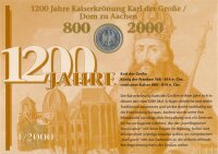 BRD 10 DM 2000 G Karl der Gro&szlig;e Silber im Numisblatt*