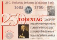 BRD 10 DM 2000 F Johann Sebastian Bach Silber im Numisblatt*