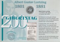 BRD 10 DM 2001 J Albert Gustav Lortzing Silber im...