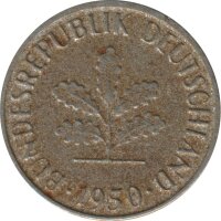 BRD 5 Pfennig 1950 J J.382 ohne Plattierung*
