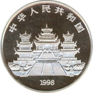 China 10 Yuan 1998 Göttin Mazu eine Feinunze Silber*