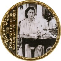 Medaille 2012 60. Regierungsjubil&auml;um Elizabeth II. in Farbe