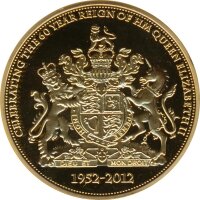 Medaille 2012 60. Regierungsjubil&auml;um Elizabeth II. in Farbe