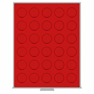 Lindner MüÂ�nzenbox 2150 - rund - Standard / rote Einlage