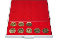 Lindner M&uuml;nzbox 2150 - rund - Standard / rote Einlage