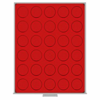 Lindner Münzbox 2161 - rund - Standard / rote Einlage