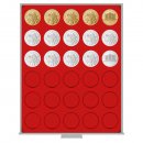 Lindner M�nzbox 2161 - rund - Standard / rote Einlage