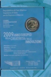 San Marino 2 Euro 2009 Kreativit�t und Innovation im Folder*
