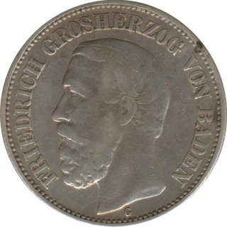 Baden 2 Mark 1898 G Friedrich I Silber*