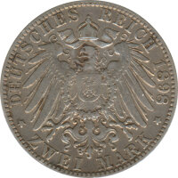 Baden 2 Mark 1898 G Friedrich I Silber*