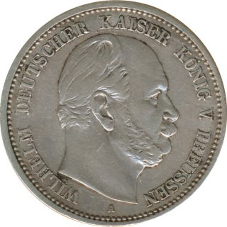 Preussen 2 Mark 1876 A Wilhelm I Silber*