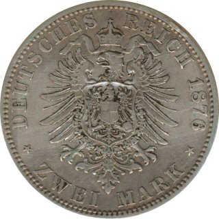 Preussen 2 Mark 1876 A Wilhelm I Silber*