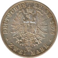 Preussen 2 Mark 1876 C Wilhelm I Silber*