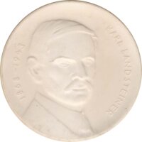 DDR Medaille aus Mei&szlig;ner Porzellan Karl Landsteiner