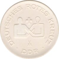 DDR Medaille aus Mei&szlig;ner Porzellan Karl Landsteiner