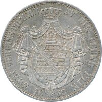 K&ouml;nigreich Sachsen 1858 Zwei Vereinthaler XV Ein...